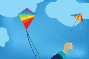 kite flying, makar shankranti vector