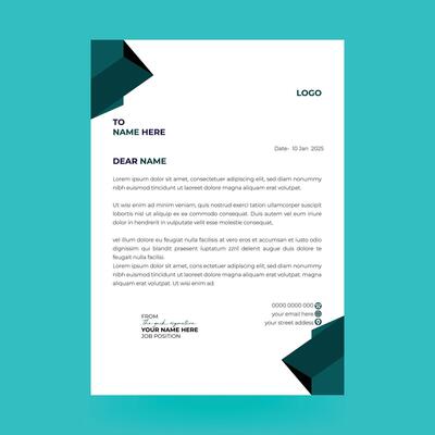 Letterhead design Template with dark blue color.