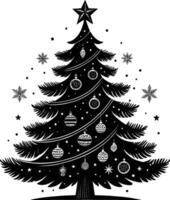 Christmas Silhouette with Reindeer, Snowflakes, and Wreath vector