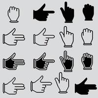 New set of hand cursor pictograms vector