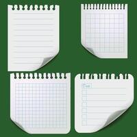 New Set of torn paper sheets menu buttons vector