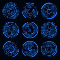 HUD futuristic. Fantastic circle technical drawing. Technology abstract circle design element. vector