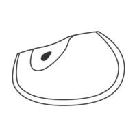 Apple fruit cut in quarter with seed details, presented in a simple contour design vector