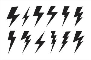 Lightning icon set . Electric sign and symbol. Power icon. Energy sign. Lightning power icon. vector