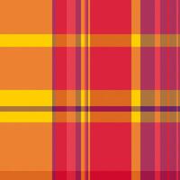 Romantic textile texture background, funky seamless fabric pattern. Self tartan check plaid in red and bright colors. vector