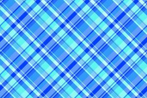 Tile textile tartan seamless, napkin plaid check fabric. Business pattern background texture in blue and cyan colors. vector