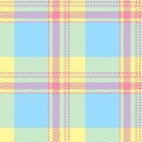 Self background check tartan, indian texture plaid fabric. India seamless textile pattern in cyan and yellow colors. vector