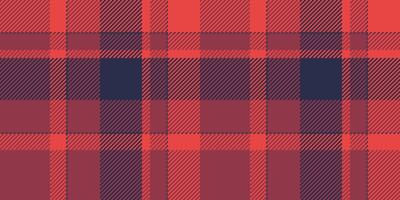Equal textile seamless plaid, clan pattern tartan background. Vivid texture check fabric in red and dark colors. vector