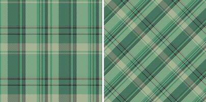 Elegant green and beige plaid patterns, perfect for textile design, apparel, or website backgrounds. Two distinct styles offer versatile design options. vector