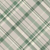 Elegant diagonal plaid pattern in muted greens and beige. Perfect for textile design, wallpaper, website backgrounds, or fashion projects. vector