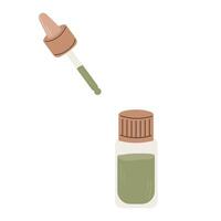 Dropper bottle with pipette on white background. illustration. Flat icons for design. vector