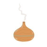 Electric aroma diffuser. Meditation Item. humidifier diffuser. Ultrasonic home microclimate cleaner, healthy humidity. Hand draw illustration. vector