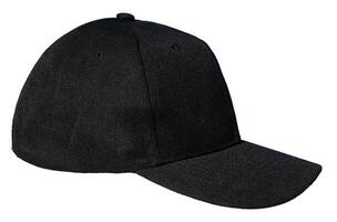 profile view of Blank black baseball cap isolated on white background. Template Mock up photo