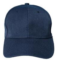 Front view of Blank blue baseball cap isolated on white background. Template Mock up photo