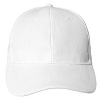 Front view of Blank white baseball cap isolated on white background. Template Mock up photo