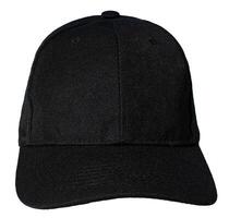 Front view of Blank black baseball cap isolated on white background. Template Mock up photo