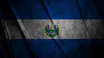 El Salvador grunge silk flag waving in the wind background illustration, grunge textured flag on silk photo