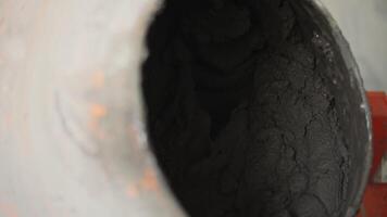 Close-Up of Concrete Mixing in Drum video