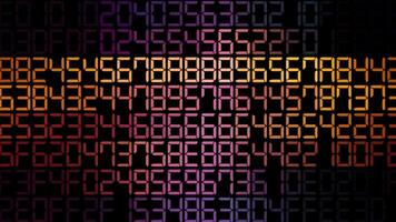 a colorful digital display of numbers video