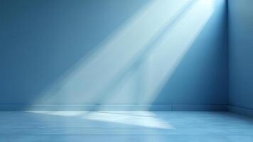 Abstract wall studio room with blue background with smooth gradient effect photo