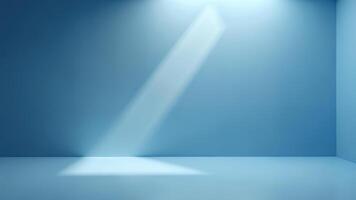 Abstract wall studio room with blue background, smooth gradient effect photo