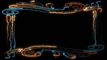 4K Glowing Frame for Text Digital Rendering Loop video
