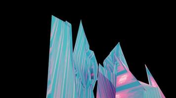 Geometric abstract crystal mineral structure 3D rendering video