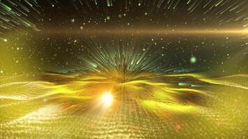neon paesaggio di un sconosciuto pianeta, avvolto nel onde di magico plasma. video