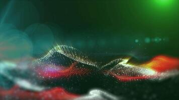 Magical virtual waves of green shade. Waves change perspective in space, creating futuristic patterns, immersing you in the atmosphere of creative extravaganza. video