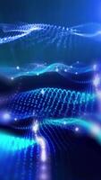 Blue Futuristic background of virtual sparkling waves, smoothly flowing into each other, opens up new horizons for creative imagination. video