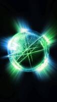 The vibrant energy of green creates a sphere of light that radiates, creating a unique electrifying atmosphere. video