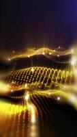 The golden futuristic background of virtual sparkling waves, smoothly flowing into each other, opens up new horizons for creative imagination. video