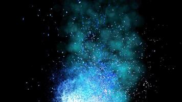 Fiery sparks and voluminous smoke carried by the wind change direction, creating a whirlwind and rising into the sky. video