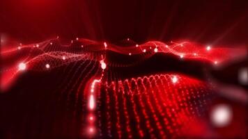 A futuristic, illusory background of virtual sparkling waves of red color, smoothly flowing into each other, opens up new horizons for creative imagination. video