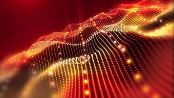 A futuristic pattern of virtual sparkling waves smoothly flowing into each other. video