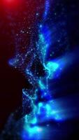 azul ilusório ondas mudança a perspectiva dentro espaço, as vezes embaçamento dentro espaço, as vezes ganhando clareza e precisão. video