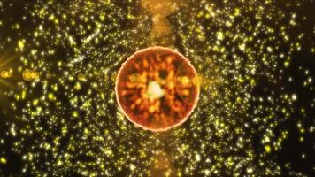 Abstraction of cosmic energy. An unstable plasma sphere emits energy and light, creating a unique atmosphere of space. video