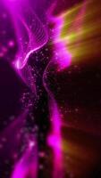 The violet futuristic background of virtual sparkling waves, smoothly flowing into each other, opens up new horizons for creative imagination. video