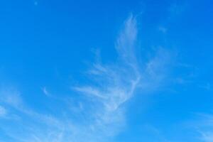 Expansive View of Wispy White Clouds Against a Vibrant Blue Sky in the Beautiful Netherlands photo