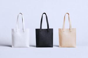 Eco friendly tote bag mockup with adjustable texture, colors and shadows for branding projects photo