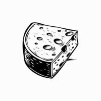 A piece of cheese is shown in a sketchy style vector