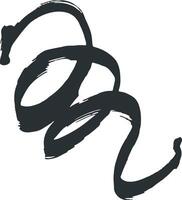 Abstract Black Swirl Line Art Design vector