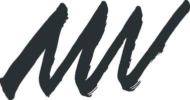 Abstract Brush Stroke Design in Black vector