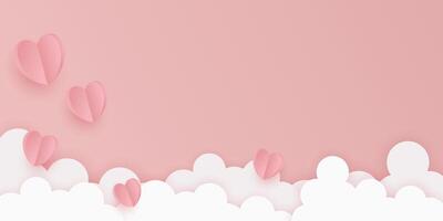 Happy valentine day background with paper style vector