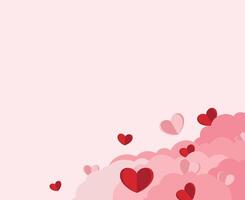 Beautiful heart border in paper style with empty space vector