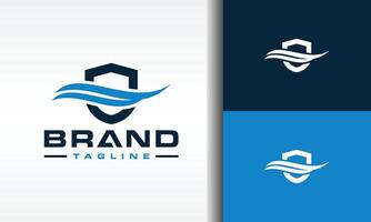shield water flow logo vector