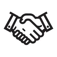 Simple Black Line Icon of a Business Handshake vector