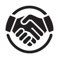 Simple Black Line Art of a Business Handshake vector