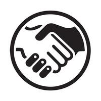 Simple Icon of Two Hands Shaking in a Circle vector