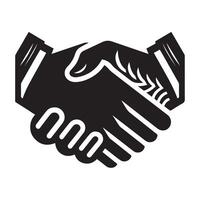 A strong, straightforward icon depicting two hands shaking. vector